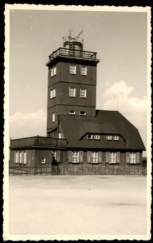 Ansichtskarte Oberwiesenthal Wetterwarte auf dem Fichtelberg 1954