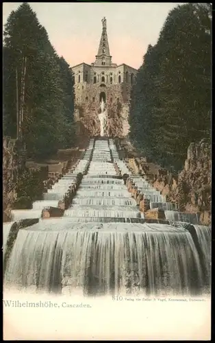 Bad Wilhelmshöhe-Kassel Cassel  Kaskaden gel. Ankunftsstempel  Bockenheim 1900