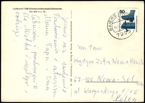 Klosterreichenbach-Baiersbronn Mehrbildkarte m u.a. Kirche 1977
