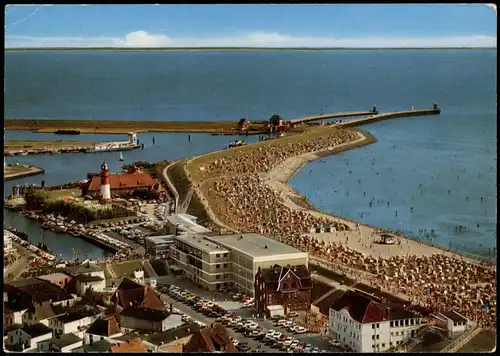 Ansichtskarte Büsum Luftbild Luftaufnahme Partie am Leuchtturm 1972