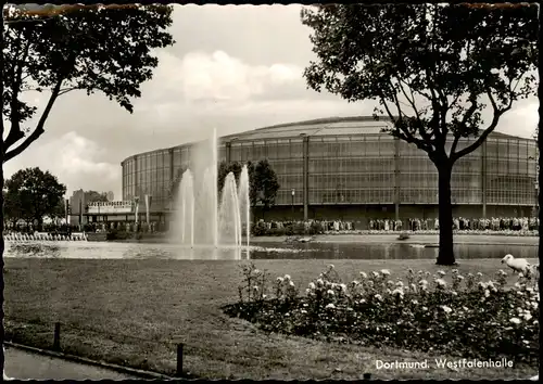 Ansichtskarte Dortmund Partie an der Westfalenhalle 1960