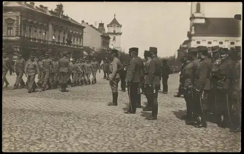 Foto Beneschau Benešov Soldaten KuK Apell Straße 1915 Privatfoto