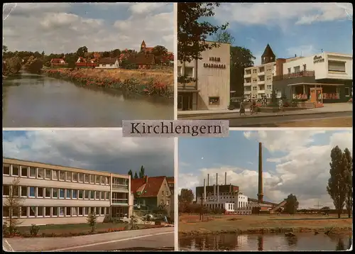 Kirchlengern Mehrbild-AK mit Ortsmitte u. Amtshaus, An der Else 1972