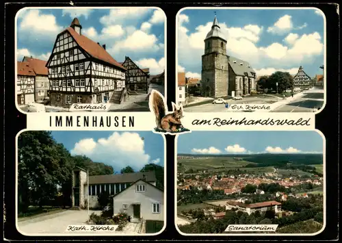 Ansichtskarte Immenhausen Mehrbildkarte mit Rathaus, Kirchen, Sanatorium 1970
