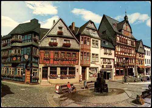 Ansichtskarte Adenau Marktplatz Restaurant Geschäfte 1988