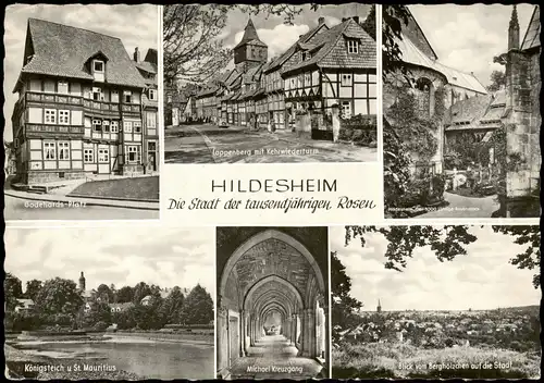 Hildesheim Mehrbildkarte der Stadt der tausendjährigen Rosen 1964