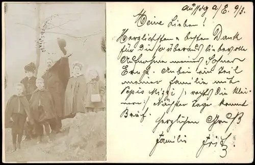 Ansichtskarte  Familie auf Felsen Mutter Vater Kinder 1903