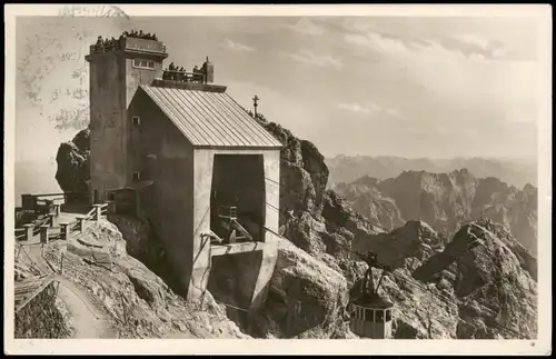 Garmisch-Partenkirchen Bayrische Zugspitzbahn (Schwebebahn) - Gipfelstation 1938