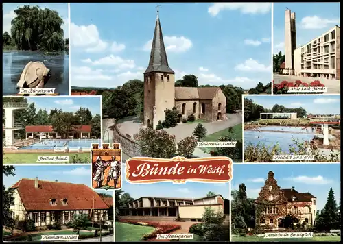 Ansichtskarte Bünde Kirchen, Museum, Amtshaus uvm 1985