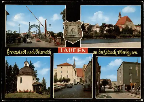 Ansichtskarte Laufen an der Salzach Mehrbildkarte mit 5 Ortsansichten 1975