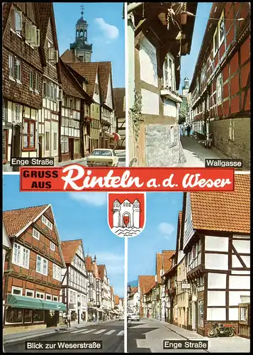 Rinteln Mehrbild-AK mit Enge Straße, Wallgasse, Weserstraße 1974