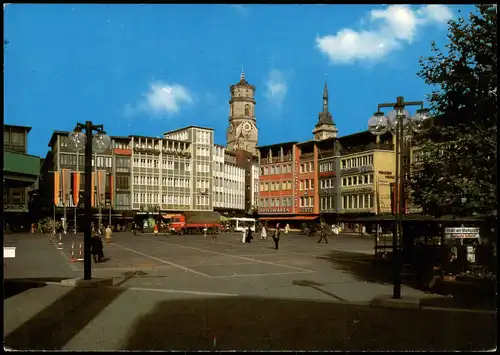 Ansichtskarte Stuttgart Markt mit Stiftskirche 1987