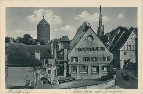 Ansichtskarte Freiberg (Sachsen) Donatsturm Donatgasse 1920