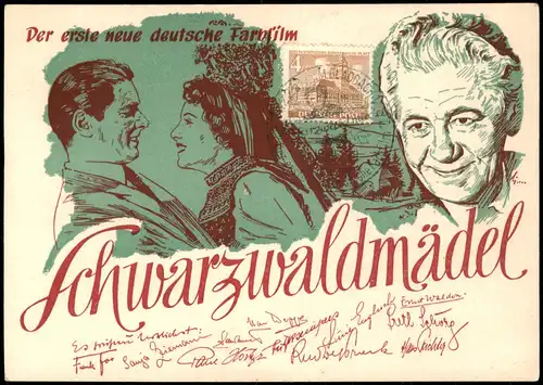 Ansichtskarte Film Kino Werbekarte Das Schwarzwaldmädel 1964  gel Sonderstempel