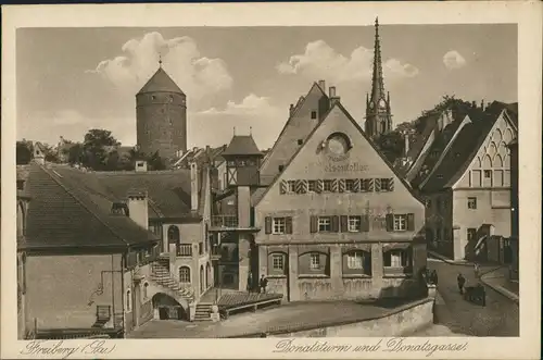 Ansichtskarte Freiberg (Sachsen) Donatsturm Donatgasse 1920