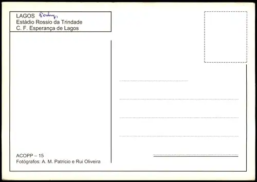 Postcard Lagos Estádio Rossio da Trindade Stadion 1991