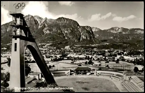 Ansichtskarte Garmisch-Partenkirchen Olympia Skistation und Sprungschanze 1964