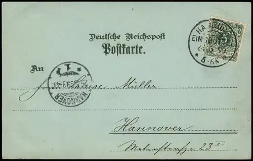 Ansichtskarte Hamburg Mondscheinlitho: Uhlenhorst, Zoo, Alster 1899