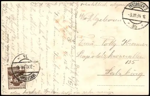 Ansichtskarte Innsbruck Triumphpforte - Straßenpartie 1934