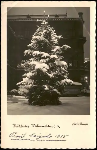 Ansichtskarte Wien Winter - Weihnachtsbaum - Fotokarte 1934