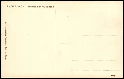 Ansichtskarte Andernach Jnneres der Pfarrkirche 1908