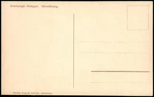 Ansichtskarte Arenberg-Koblenz Arenberger Anlagen. Vermählung. 1916