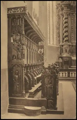 Ansichtskarte Boppard Karmeliterkirche, Chorstuhl 15. Jahrhundert 1912