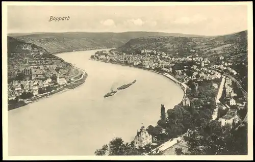 Ansichtskarte Boppard Blick über die Stadt, Rhein Dampfer 1908