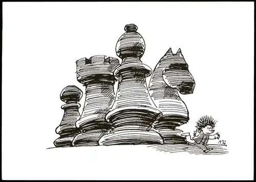 Ansichtskarte  Schach - Spiel, Scherzkarte 2004  gel. Fernschach
