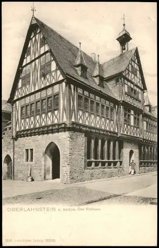 Ansichtskarte Oberlahnstein-Lahnstein Partie am Rathaus 1905