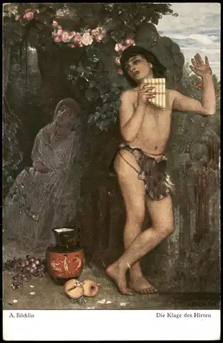 A. Böcklin Die Klage des Hirten Künstlerkarte: Gemälde / Kunstwerke 1912