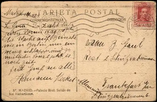 Postales Madrid Palacio Real. Salida de los Alabarderos. 1924