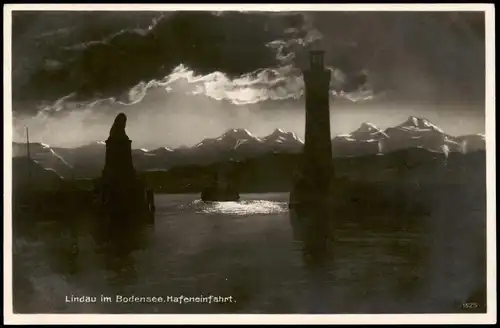 Ansichtskarte Aeschach-Lindau (Bodensee) Bodensee, Hafeneinfahrt 1934