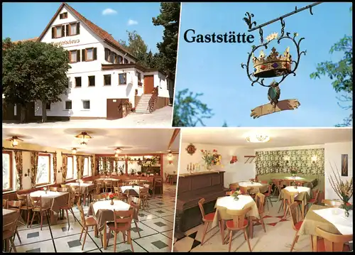 Alfdorf Mehrbildkarte Ortsansichten mit Gaststätte KRONE im OT Neuwirtshaus 1980