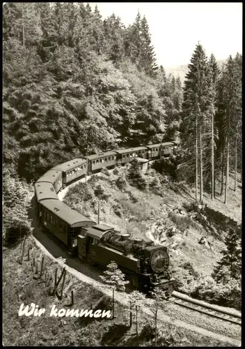 Ansichtskarte  Wir kommen: Eisenbahn, Harzquerbahn 1976