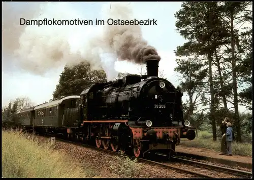 Ansichtskarte  Dampflokomotive im Ostseebezirk DDR Eisenbahn Motivkarte 1986
