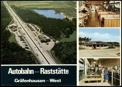 Weiterstadt Mehrbildkarte mit Autobahn-Raststätte Gräfenhausen-West 1985/1978