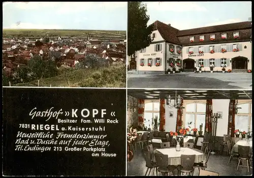 Ansichtskarte Riegel am Kaiserstuhl Mehrbildkarte mit Gasthof KOPF 1967