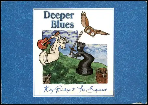 Schach-Spiel Motiv-AK "Deeper Blues" Spielfiguren (US-Karte) 1998