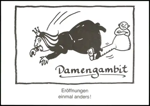 Damengambit Eröffnungen einmal anders! Schach-Spiel Motiv-AK 1980