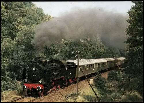 Eisenbahn Zug Lokomotive mit Sonderzug im Elstertal anno 1983 1990
