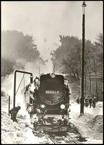 Ilfeld-Harztor Harzbahnen im Winter: Wassernehmen in Eisfelder Talmühle 1985