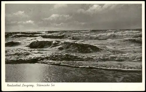 Ansichtskarte Langeoog Stürmische See 1957