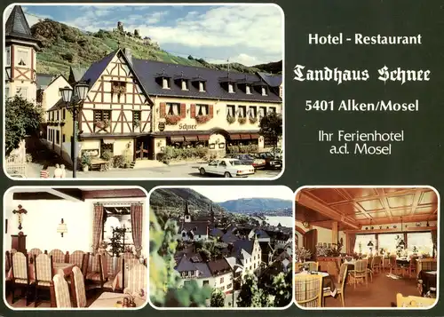 Alken (Untermosel) Hotel Restaurant Landhaus Schnee Mehrbildkarte 1975