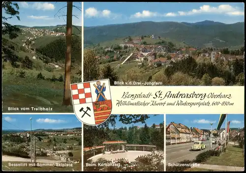 Sankt Andreasberg-Braunlage Mehrbildkarte der Bergstadt im Oberharz 1970