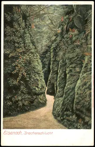Ansichtskarte Eisenach Drachenschlucht. 1909