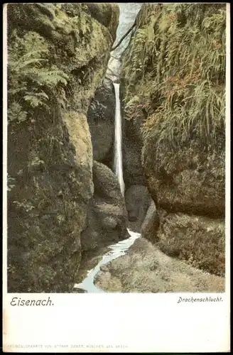 Ansichtskarte Eisenach Drachenschlucht. 1907