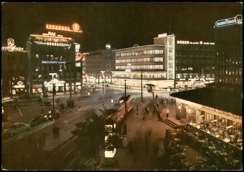 Ansichtskarte Hannover Kröpcke und Stadtansicht bei Nacht 1967