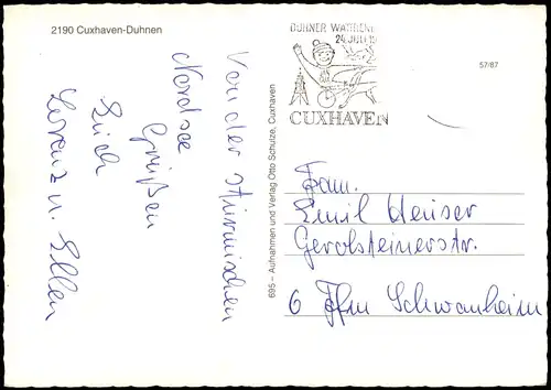 Duhnen-Cuxhaven Mehrbildkarte mit Wattwagenfahrt Alte Kate uvm. 1980