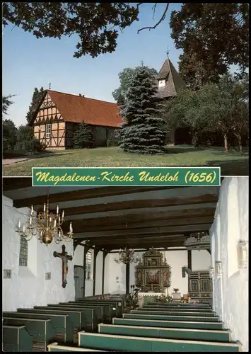 Ansichtskarte Undeloh Magdalenen-Kirche Undeloh Innen- u. Außenansicht 1980